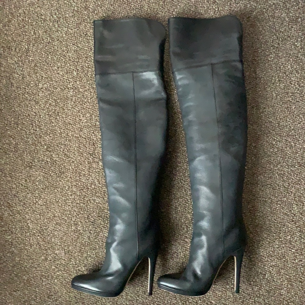 Jimmy Choo Black pebble grain leather Otk size 8.5